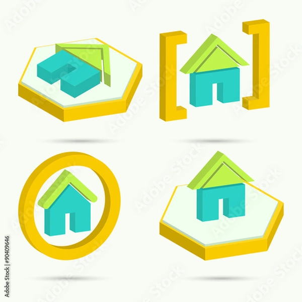 Fototapeta Isometric icons