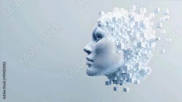 Fototapeta Digitized Human Mind Exploring Conceptual Realms of Technological Innovation