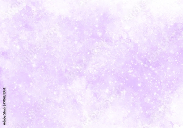 Fototapeta 水彩紫の星空と雲の狭間