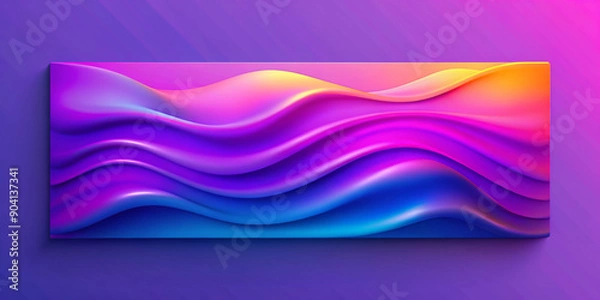 Fototapeta Waves of bright colors blend seamlessly into a gradient pattern,creating a fluid and dynamic visual effect.Shades range from deep blue to bright pink,creating a sense of movement and energy.AI generat