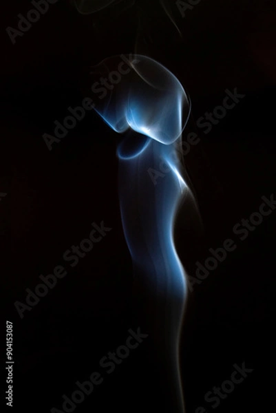 Fototapeta The artwork created from smoke is beautiful and gentle. Taken with a camera that has a high magnification rate.