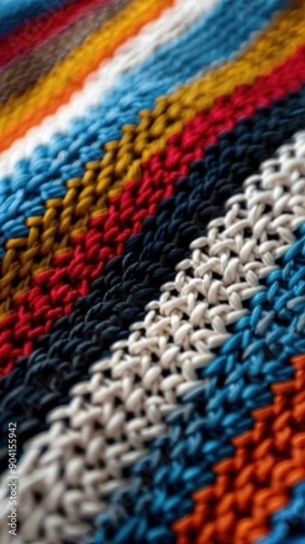 Obraz A Close-up Shot of a Cyber-ethnic tapestry, woven diverse threads