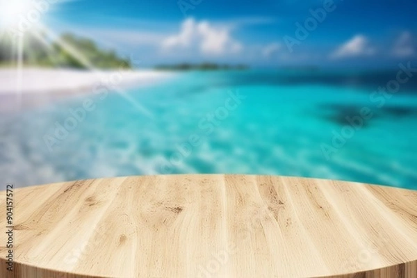 Fototapeta Beach Table on Sand And beach Seascape