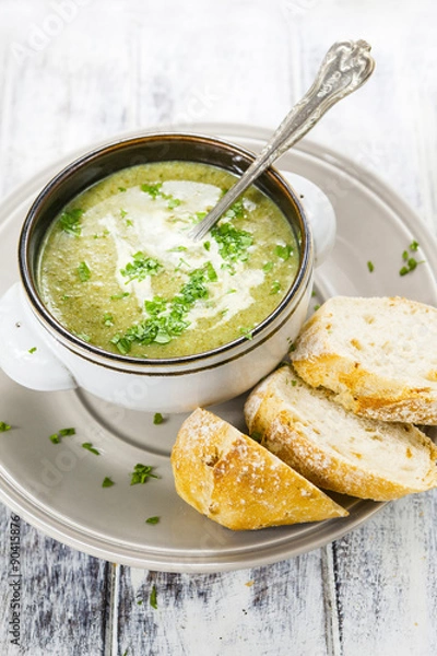 Obraz Homemade cream of broccoli soup