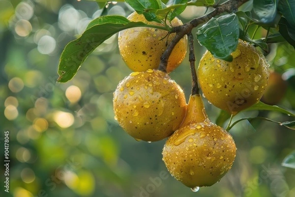 Fototapeta Aegle marmelos is a tree native to Indian subcontinent and Southeast Asia known as bael or Bengal quince
