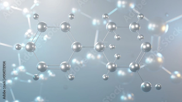 Fototapeta phenibut molecular structure, 3d model molecule, central nervous system depressant, structural chemical formula view from a microscope