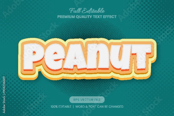 Fototapeta Peanut Cartoon Editable Text Effect, Font Graphic Style