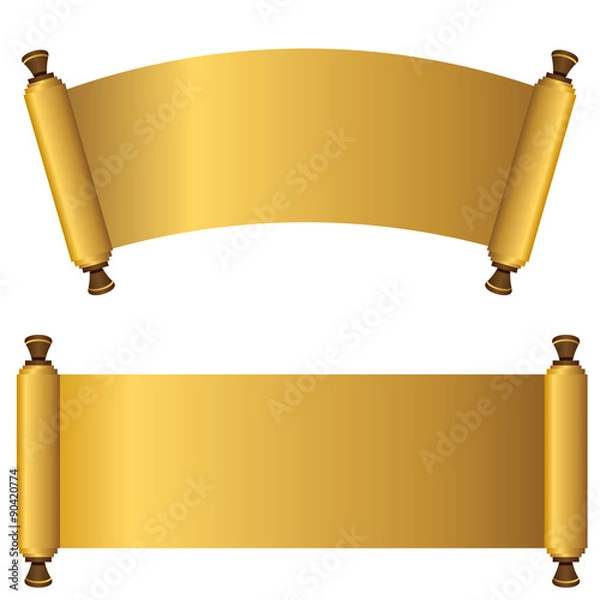 Obraz 3d Gold Scroll Set