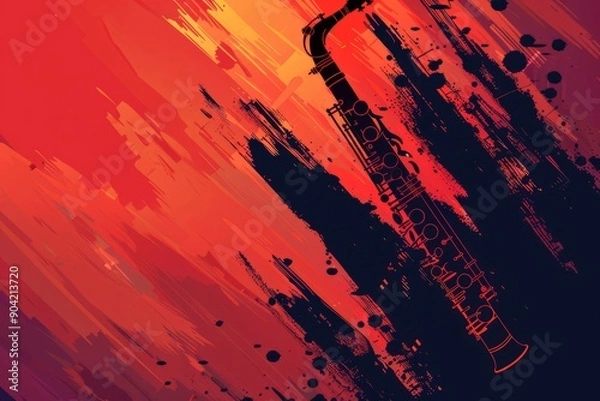 Fototapeta vector background for jazz music event with clarinet