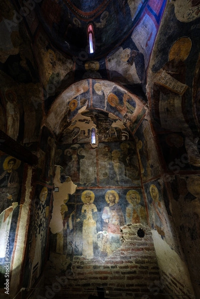 Fototapeta Frescos in the interior of Boyana Church, a medieval Bulgarian Orthodox church in Sofia, Bulgaria. UNESCO World Heritage site