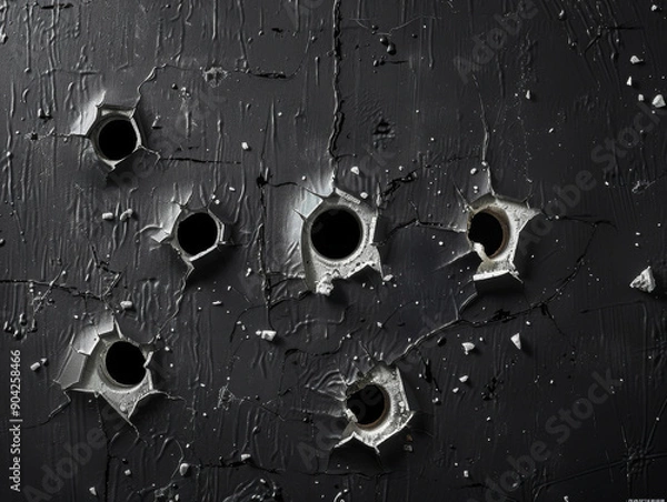 Fototapeta A wall with bullet holes in it