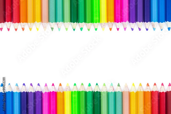 Obraz Colour pencils isolated on white background
