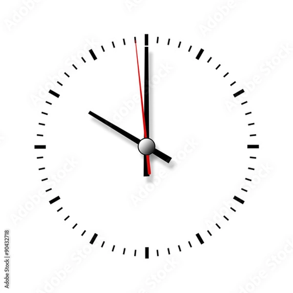 Obraz Clock without numbers isolated on white background.