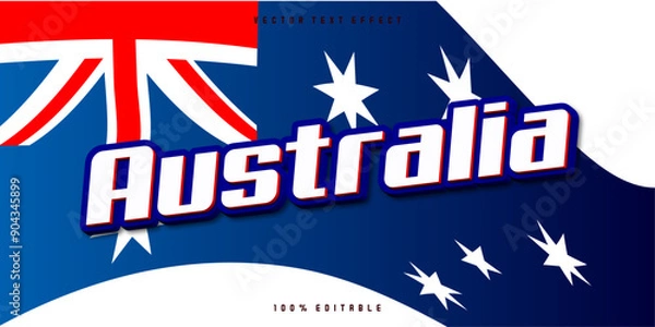 Obraz Editable text effect Australia, independence day text style