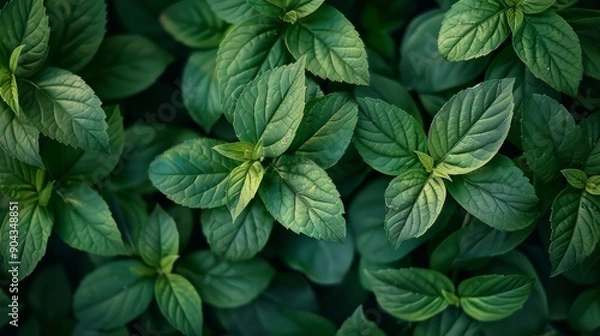 Obraz Lush green shrubs under summer sunlight in a vibrant garden