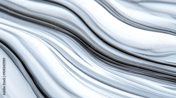 Fototapeta Detailed shot of a polished white soapstone background with smooth texture and light grey swirls 