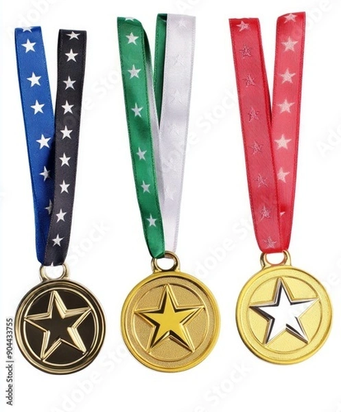 Obraz Three medal with gold madel and silver, bronze