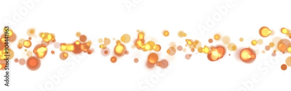 Fototapeta Transparent stripe gold sparkle or glitter lights effect. Light bokeh celebration background. Sparks shining dust, glowing confetti. Png illustration