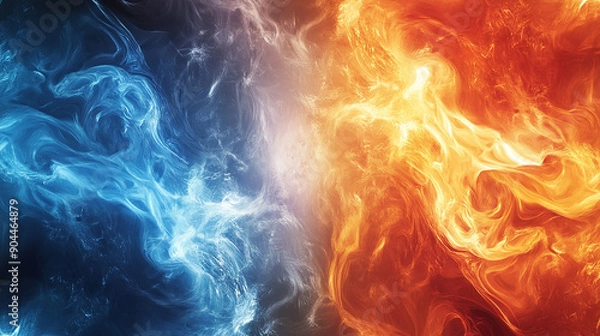 Obraz Abstract fire and ice elements with dynamic contrasts