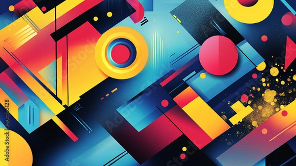 Obraz Abstract geometric design with vivid colors and dynamic shapes