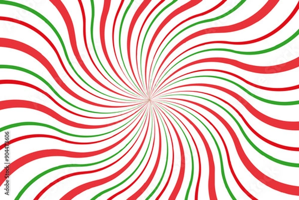 Fototapeta Candy radial background. Texture of New Year lollipop. Retro style swirl of lines. Funnel of circular rays