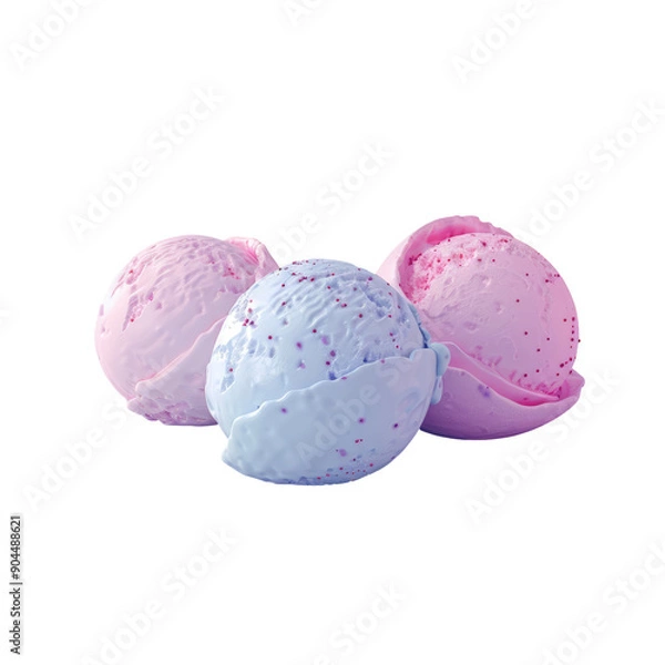 Fototapeta Isolated scoops of ice cream on a transparent background