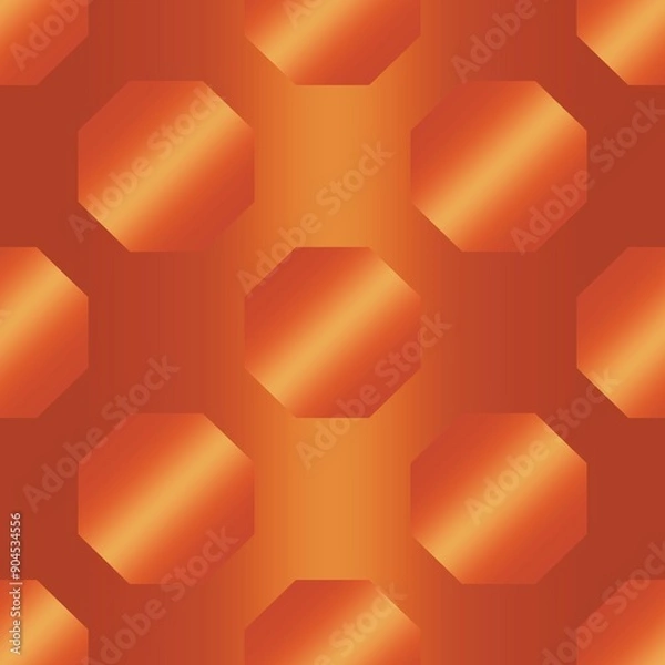Fototapeta abstract background with hexagons, gradient of orange for wallpaper, card, cloth, sheet, textile.