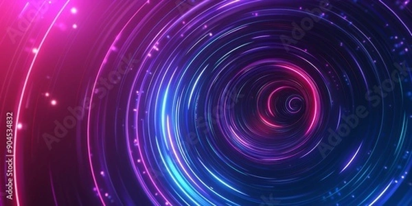 Obraz Swirl pattern with neon lights for a futuristic and stylish design, adding innovation vibrancy