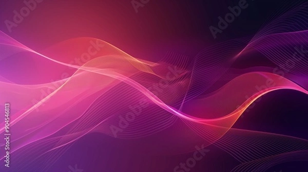 Fototapeta Abstract Digital Wave Patterns in Vibrant Colors - Futuristic Background Illustration