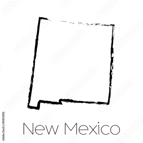 Obraz Scribbled shape of the State of New Mexico