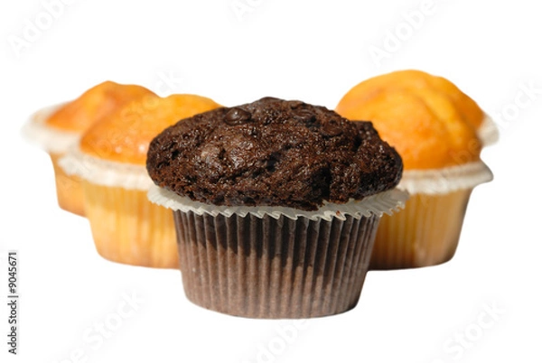 Obraz muffins on a white background