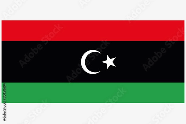 Fototapeta Flag Illustration with rounded corners of the country of Libya-4