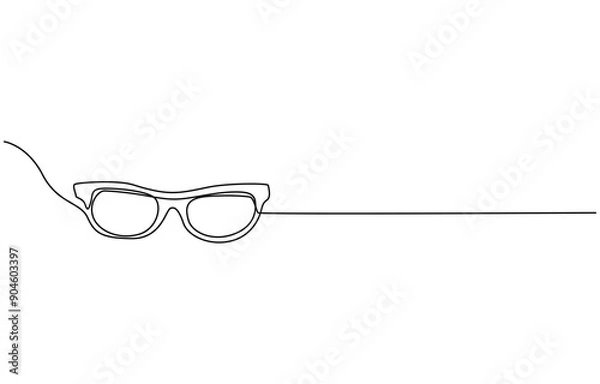 Obraz Glasses icon line continuous drawing vector. One line eyeglasses icon vector background. Eyeglasses icon. Continuous outline of a Glasses, Glasses in continuous line art drawing style. Eyeglasses.