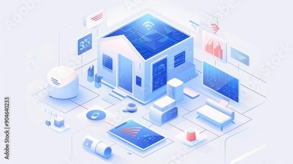 Fototapeta An AI-driven smart home assistant managing and automating daily household tasks.