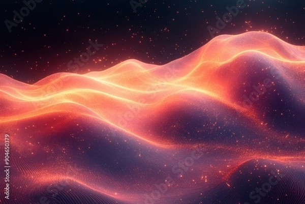 Fototapeta Vibrant Neon Waves with Fluid Gradient and Glow