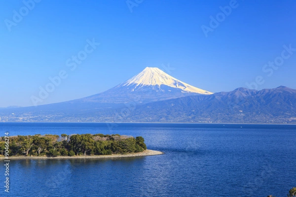 Obraz Mt. Fuji i Suruga Bay z Osezaki w Numazu City, prefektura Shizuoka