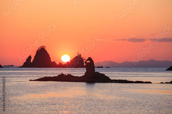 Obraz 静岡県西伊豆町　大田子浜海岸の夕陽