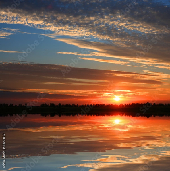 Obraz sunset over lake