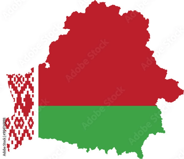 Fototapeta Belarus country map with flag