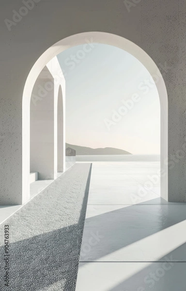 Obraz A minimalist and modern design of an arched entrance to the beach