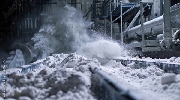 Fototapeta Powder Processing in Industrial Factory