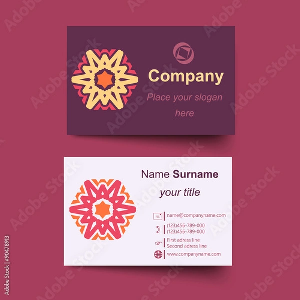 Fototapeta Modern simple light business card template