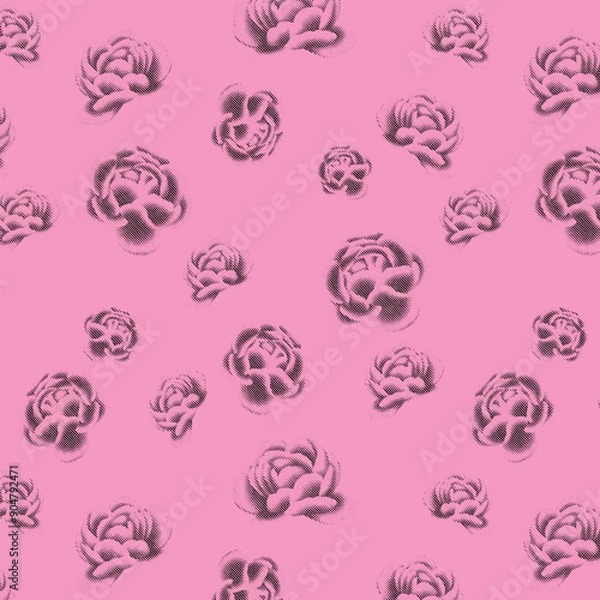 Fototapeta Floral seamless pattern on master background. Modern floral 