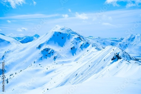 Obraz Winter Landscape with Snow-Covered Mountains