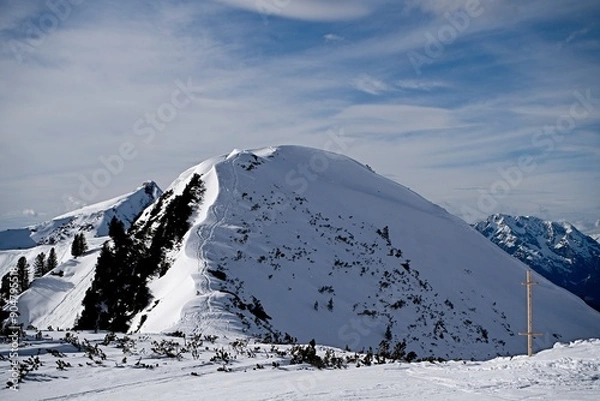 Obraz Winter Landscape with Snow-Covered Mountains