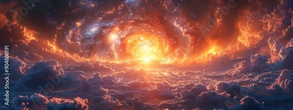 Fototapeta Realistic: To portray the immense scale and gravitational effects with scientific accuracy.