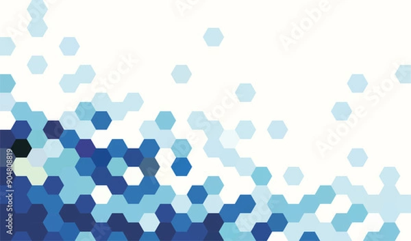 Fototapeta Abstract geometry hexagon white and blue texture background pattern. vector illustration.