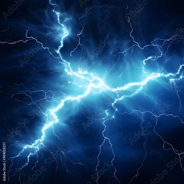 Fototapeta Abstract realistic nature lightning thunder background . Bright curved line on isolated texture overlays