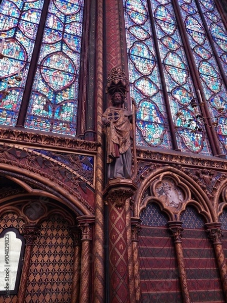 Fototapeta stained glass window in the cathedral