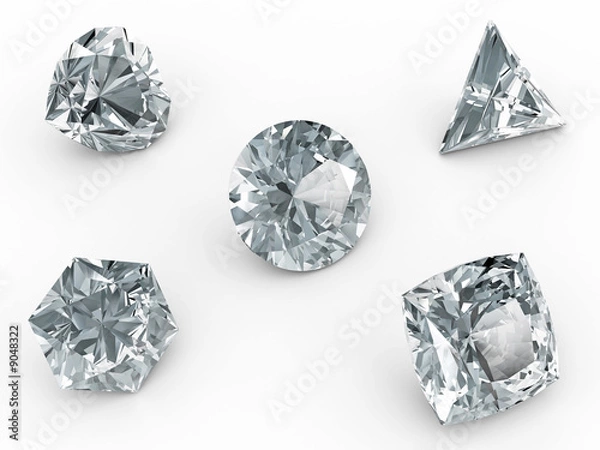 Obraz Various diamonds on white background